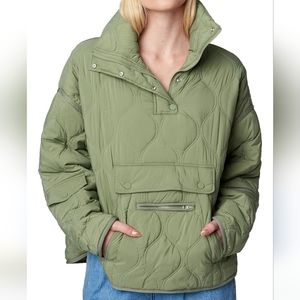 NWT Blank NYC Green Quilted Kangaroo  Sweatshirt Small